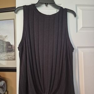 Time and Tru Black Ribbed Tank Top